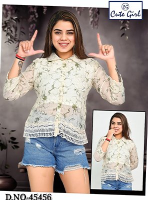 Women Cotton Off White Embroidered Tunic